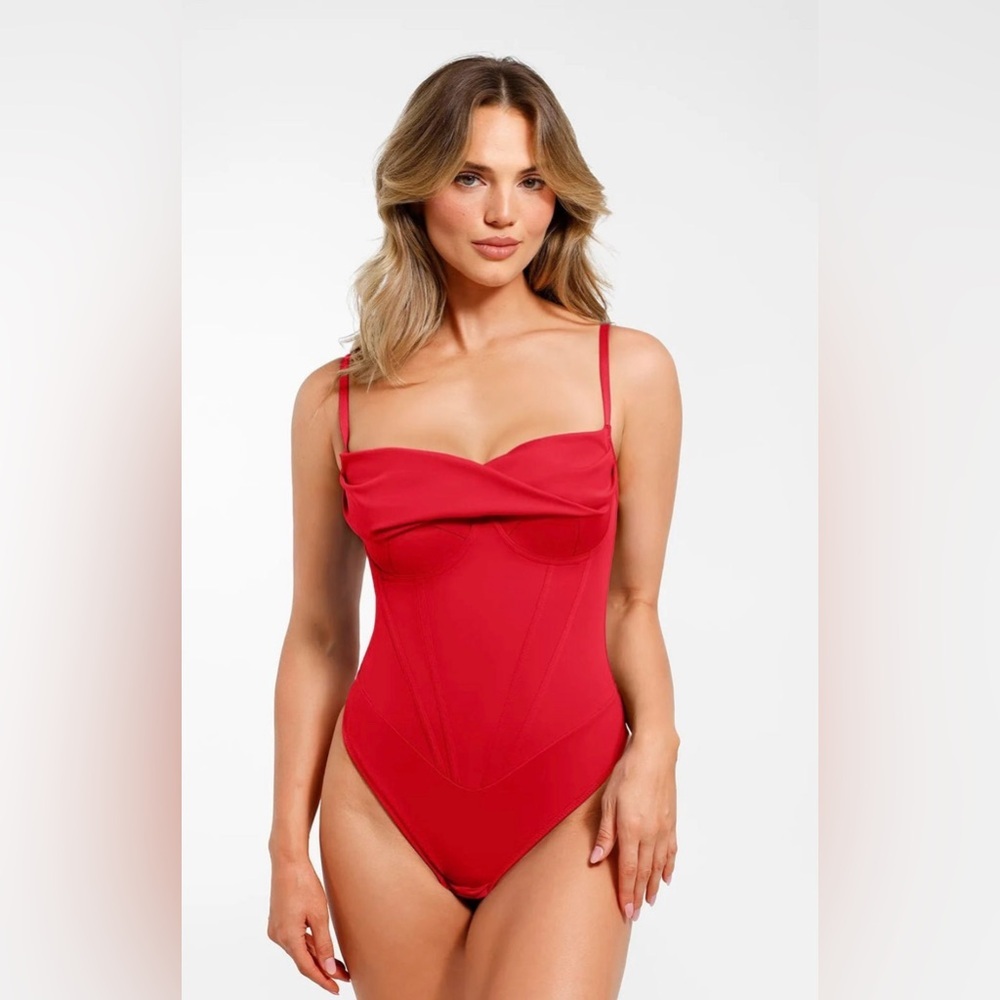 Popilush Shapewear Draped Bust Hourglass Corset Bodysuit, NWT, Size 2XL